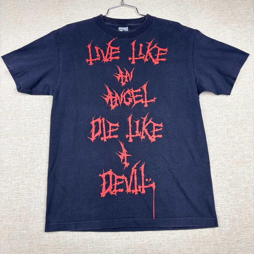 Famous Stars and Straps Live Like An Angel Die Like A Devil Graphic Tee Black M